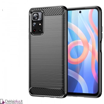 Carbon guminis dėklas - juodas Xiaomi Redmi Note 11/11S/12S/Poco M4 Pro Carbon guminis dėklas - juodas Xiaomi Redmi Note 11/11S/12S/Poco M4 Pro
